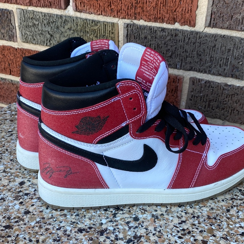Jordan Air High Top Sneakers in Red/White/Black - Picture 7 of 7